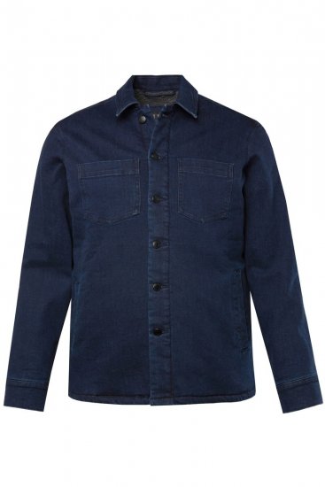 JP1880 829251 Jeans jakna s teddy podlogo Temno modra - Jakne - Moške bunde za Močnejše Postave
