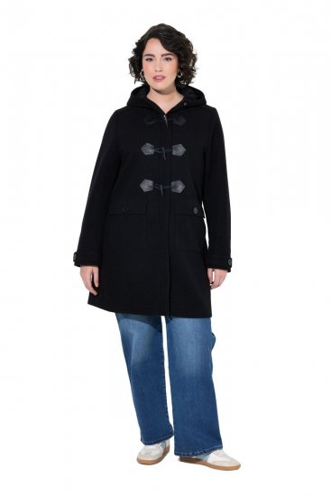 Ulla Popken 829347 Duffle plašč Črna - Plašči - Plašči za ženske večjih velikosti