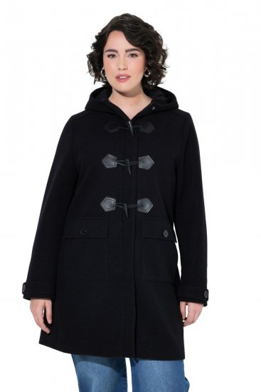 Ulla Popken 829347 Duffle plašč Črna - Plašči - Plašči za ženske večjih velikosti