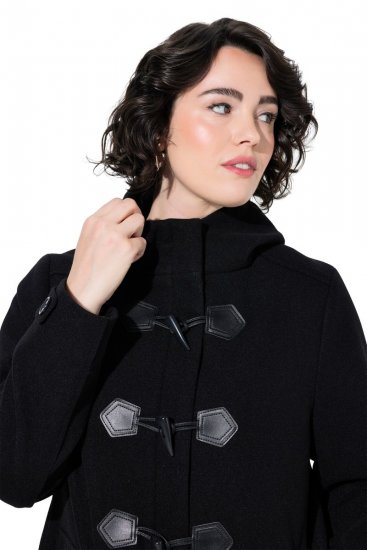 Ulla Popken 829347 Duffle plašč Črna - Plašči - Plašči za ženske večjih velikosti