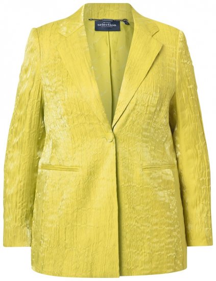 Ulla Popken 830767 Suknjič crinkle Svetlo zelena - Blazer - Blazerji v velikih velikostih za ženske