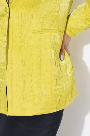 Ulla Popken 830767 Suknjič crinkle Svetlo zelena - Blazer - Blazerji v velikih velikostih za ženske