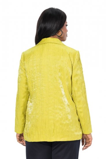 Ulla Popken 830767 Suknjič crinkle Svetlo zelena - Blazer - Blazerji v velikih velikostih za ženske