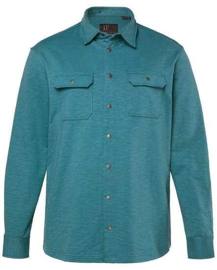 JP1880 Jersey Shirt Long Sleeve Modern Fit Blue - Srajce - Moške srajce za Močnejše Postave