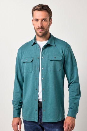 JP1880 Jersey Shirt Long Sleeve Modern Fit Blue - Srajce - Moške srajce za Močnejše Postave