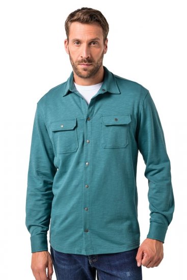 JP1880 Jersey Shirt Long Sleeve Modern Fit Blue - Srajce - Moške srajce za Močnejše Postave
