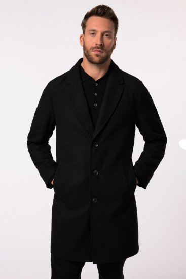 JP1880 Coat Classic Wool Blend Black - Jakne - Moške bunde za Močnejše Postave
