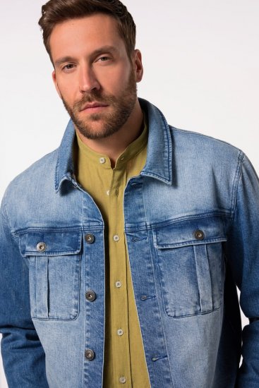 JP1880 832510 Stretch Jeans jakna Indigo modra - Jakne - Moške bunde za Močnejše Postave