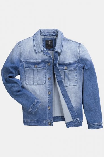 JP1880 832510 Stretch Jeans jakna Indigo modra - Jakne - Moške bunde za Močnejše Postave