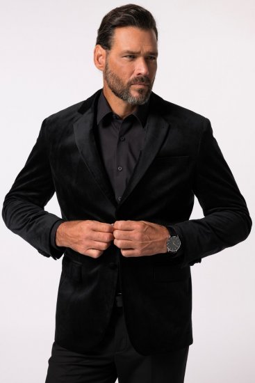 JP1880 Jacket Velvet Business Smoking Black - Obleke - Velike številke oblek za moške