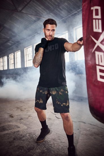 JP1880 Jay-Pi Bermuda QuickDry Mesh Fitness Shorts Khaki - Športna & zunanja oblačila - Moška Športna Oblačila za Močnejše postave