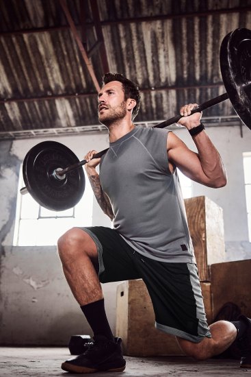 JP1880 Jay-Pi Bermuda QuickDry Mesh Fitness Shorts Black - Športna & zunanja oblačila - Moška Športna Oblačila za Močnejše postave
