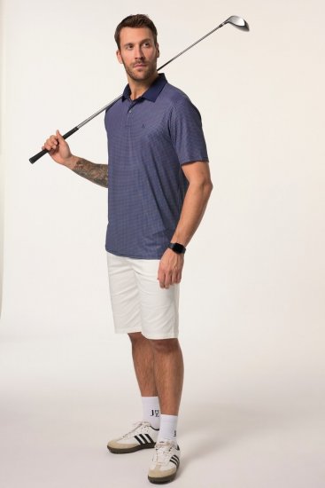JP1880 Jay-Pi QuickDry Small Print Golf Polo Shirt Navy Blue - Polo majice - Moške Polo Majice za Močnejše Postave