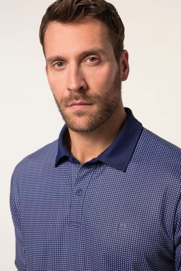 JP1880 Jay-Pi QuickDry Small Print Golf Polo Shirt Navy Blue - Polo majice - Moške Polo Majice za Močnejše Postave