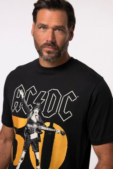 JP1880 AC/DC Graphic Band T-Shirt Black - Kratke Majice - Moške kratke majice za močnejše postave