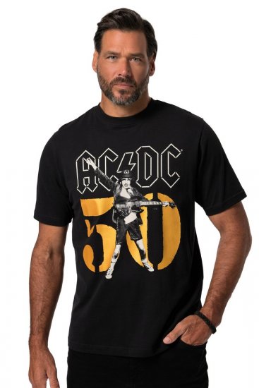 JP1880 AC/DC Graphic Band T-Shirt Black - Kratke Majice - Moške kratke majice za močnejše postave