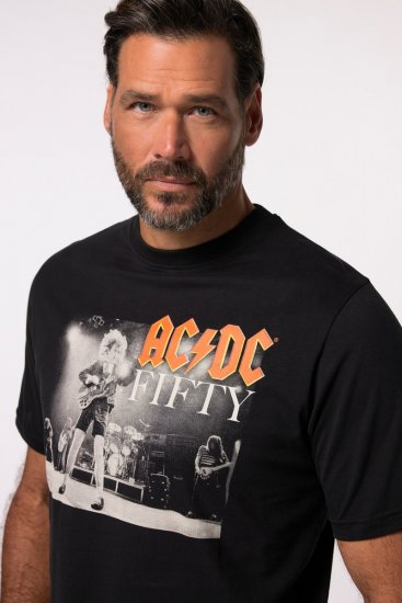 JP1880 AC/DC 50th Anniversary Band Photo T-Shirt Black - Kratke Majice - Moške kratke majice za močnejše postave