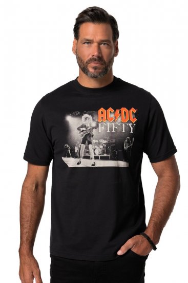 JP1880 AC/DC 50th Anniversary Band Photo T-Shirt Black - Kratke Majice - Moške kratke majice za močnejše postave