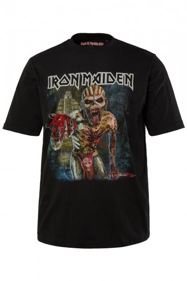 JP1880 Iron Maiden Eddie Attack Band T-Shirt Black - Kratke Majice - Moške kratke majice za močnejše postave