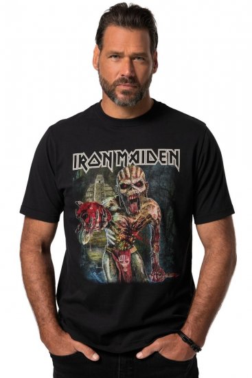 JP1880 Iron Maiden Eddie Attack Band T-Shirt Black - Kratke Majice - Moške kratke majice za močnejše postave