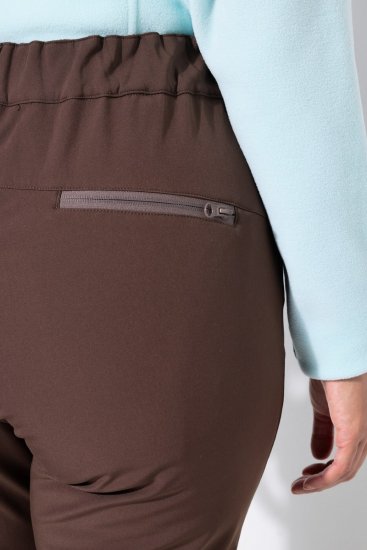 Ulla Popken 834662 Softshell hlače s flis podlogo Taupe - Zunanja oblačila - 