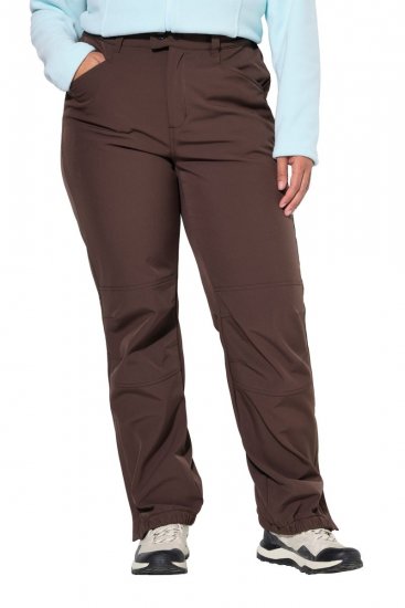Ulla Popken 834662 Softshell hlače s flis podlogo Taupe - Zunanja oblačila - 