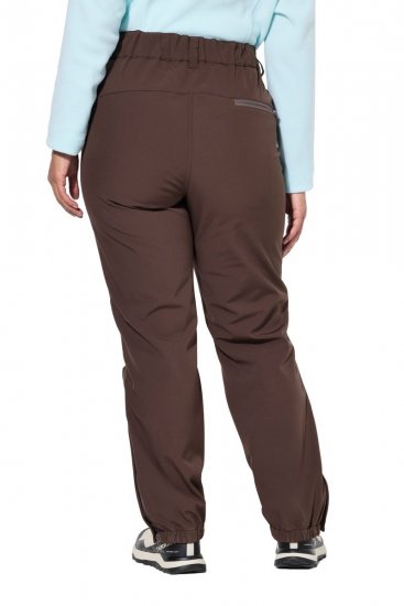 Ulla Popken 834662 Softshell hlače s flis podlogo Taupe - Zunanja oblačila - 
