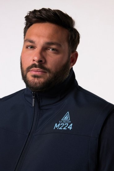 Men+ 414 Softshell brezrokavnik s stoječim ovratnikom Temno moder - Jakne - Moške bunde za Močnejše Postave