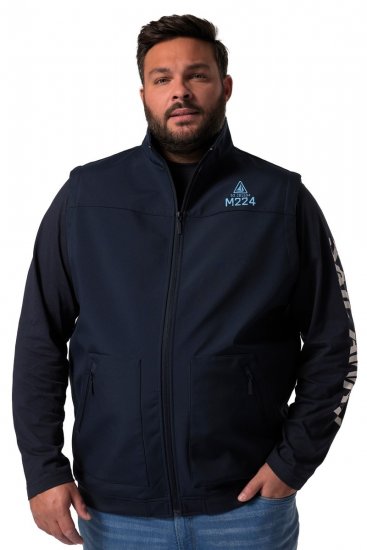 Men+ 414 Softshell brezrokavnik s stoječim ovratnikom Temno moder - Jakne - Moške bunde za Močnejše Postave