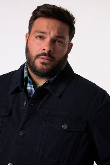 Men+ 446 Jeans jakna z naprsnimi žepi Temno modra - Jakne - Moške bunde za Močnejše Postave