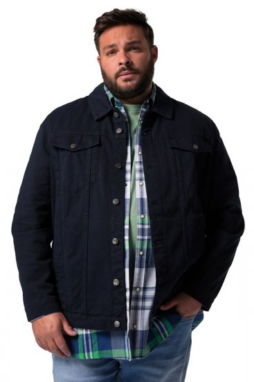 Men+ 446 Jeans jakna z naprsnimi žepi Temno modra - Jakne - Moške bunde za Močnejše Postave
