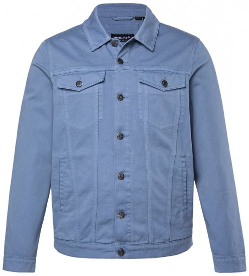 Men+ 446 Jeans jakna z naprsnimi žepi Denim modra - Jakne - Moške bunde za Močnejše Postave