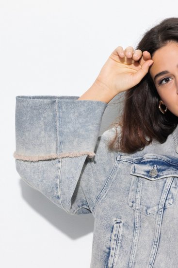 Ulla Popken 835486 Jeans jakna s širokimi rokavi Denim modra - Jakne - Jakne za ženske v velikih številkah