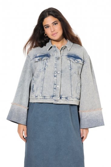 Ulla Popken 835486 Jeans jakna s širokimi rokavi Denim modra - Jakne - Jakne za ženske v velikih številkah