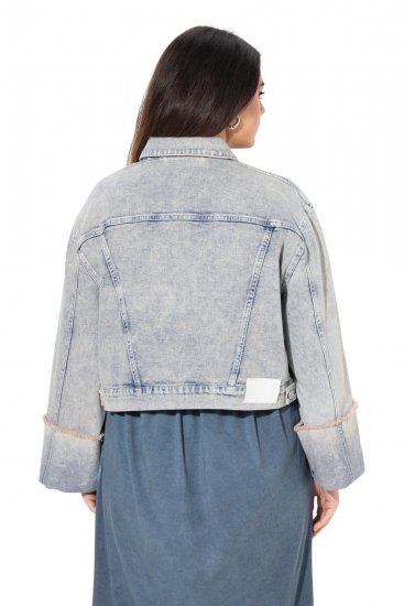 Ulla Popken 835486 Jeans jakna s širokimi rokavi Denim modra - Jakne - Jakne za ženske v velikih številkah