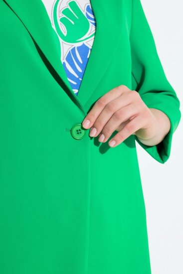 Ulla Popken 836165 Dolg suknjič s 3/4 rokavi Zelena - Blazer - Blazerji v velikih velikostih za ženske