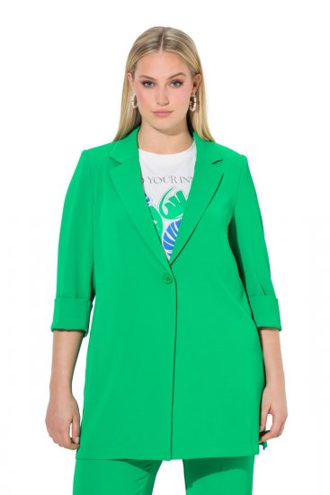 Ulla Popken 836165 Dolg suknjič s 3/4 rokavi Zelena - Blazer - Blazerji v velikih velikostih za ženske