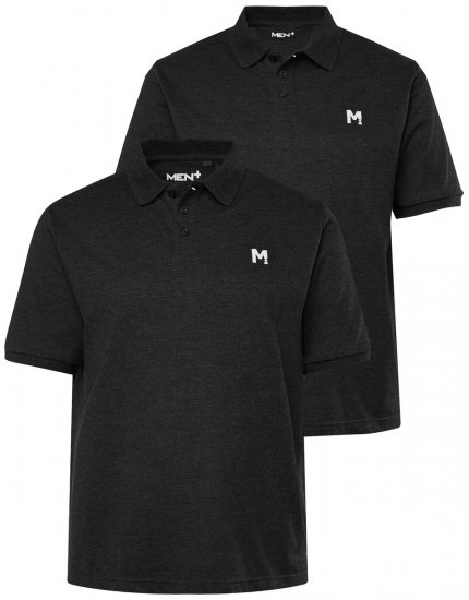 Men+ 258 Polo majica Črna 2 kosa - Polo majice - Moške Polo Majice za Močnejše Postave