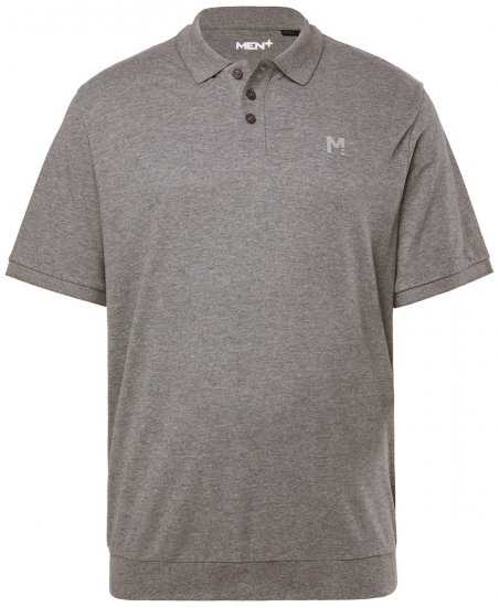 Men+ 264 Polo majica bellyfit Siva melange - Polo majice - Moške Polo Majice za Močnejše Postave