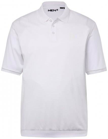 Men+ 264 Polo majica bellyfit Bela - Polo majice - Moške Polo Majice za Močnejše Postave