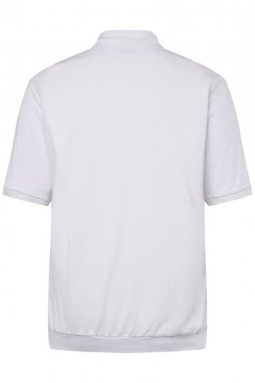 Men+ 264 Polo majica bellyfit Bela - Polo majice - Moške Polo Majice za Močnejše Postave