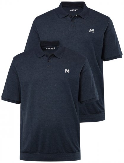Men+ 266 Polo majica bellyfit Temno modra 2 kosa - Polo majice - Moške Polo Majice za Močnejše Postave