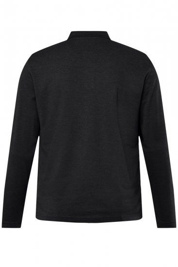 Men+ 270 Polo majica z dolgimi rokavi Črna - Polo majice - Moške Polo Majice za Močnejše Postave