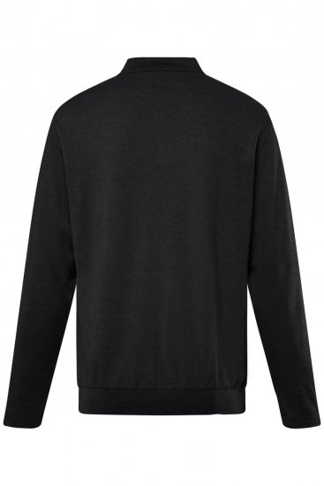 Men+ 274 Polo majica z dolgimi rokavi bellyfit Črna - Polo majice - Moške Polo Majice za Močnejše Postave