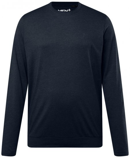 Men+ 313 Majica z dolgimi rokavi bellyfit Temno modra - Kratke Majice - Moške kratke majice za močnejše postave