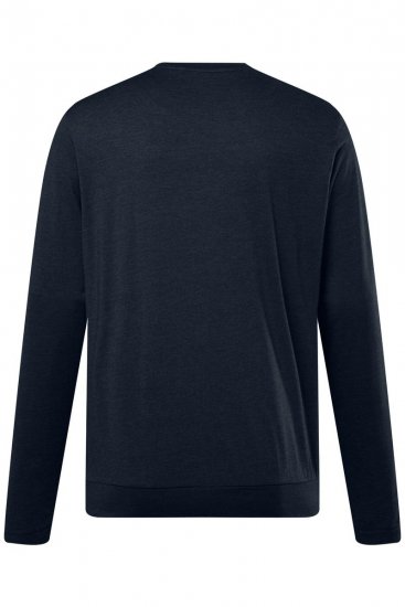 Men+ 313 Majica z dolgimi rokavi bellyfit Temno modra - Kratke Majice - Moške kratke majice za močnejše postave