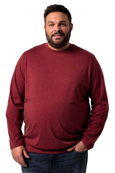 Men+ 313 Majica z dolgimi rokavi bellyfit Bakreno rjava - Kratke Majice - Moške kratke majice za močnejše postave