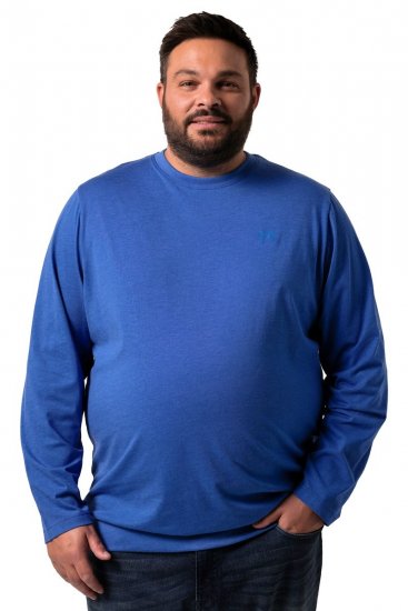Men+ 313 Majica z dolgimi rokavi bellyfit Kobaltno modra - Kratke Majice - Moške kratke majice za močnejše postave