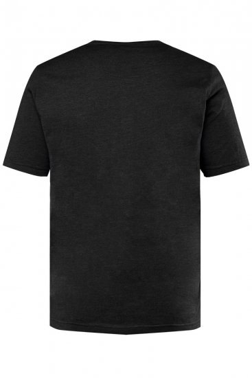 Men+ 365 Majica Henley Črna - Kratke Majice - Moške kratke majice za močnejše postave