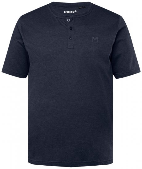 Men+ 365 Majica Henley Temno modra - Kratke Majice - Moške kratke majice za močnejše postave